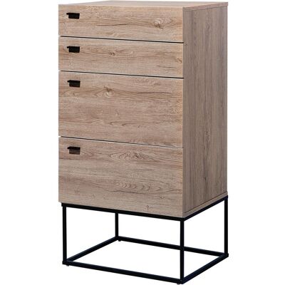 Beliani, Kommode + Sideboard, Kommode heller Holzfarbton 4 Schubladen ACRA (52 x 41 x 106 cm) Beliani, Kommode + Sideboard, Kommode heller Holzfarbton 4 Schubladen ACRA (52 x 41 x 106 cm)