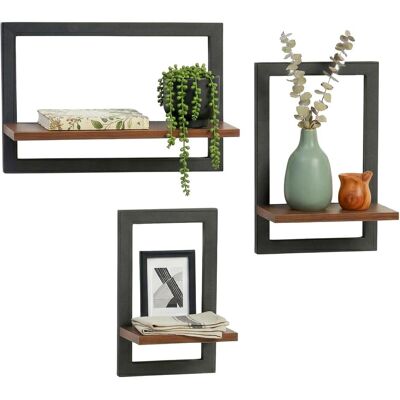 Relaxdays, Regal, 3-tlg. Wandregal-Set (40 x 11.50 x 27 cm) Relaxdays, Regal, 3-tlg. Wandregal-Set (40 x 11.50 x 27 cm)