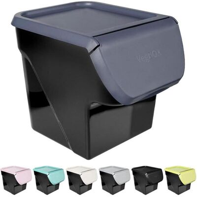 Vilde, Aufbewahrungsbox, Gemüseaufbewahrungsbehälter – 13 l – mit Deckel – 34 x 26 x 27,5 cm – Anthrazit (34 cm, 13 l) Vilde, Aufbewahrungsbox, Gemüseaufbewahrungsbehälter – 13 l – mit Deckel – 34 x 26 x 27,5 cm – Anthrazit (34 cm, 13 l)
