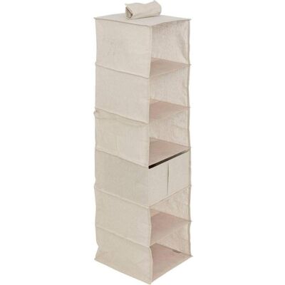 5FIVE - Rangement chaussures 6 cases avec panier - Beige - 6 compartments - Mit Korb - Shoe organizer 5FIVE - Rangement chaussures 6 cases avec panier - Beige - 6 compartments - Mit Korb - Shoe organizer