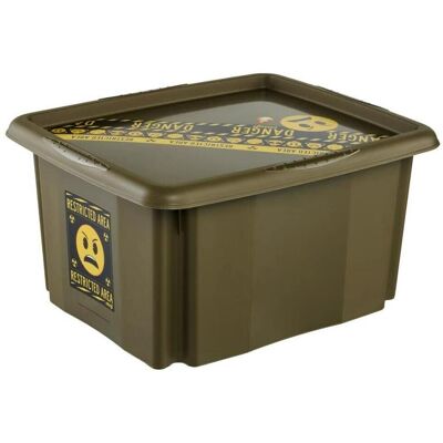 keeeper, Aufbewahrungsbox, Aufbewahrungsbox karolina Emoji Danger, 24 Liter Dreh-/Stapelbox mit Deckel, aus PP, olivgrün (35.50 cm, 24 l) keeeper, Aufbewahrungsbox, Aufbewahrungsbox karolina Emoji Danger, 24 Liter Dreh-/Stapelbox mit Deckel, aus PP, olivgrün (35.50 cm, 24 l)