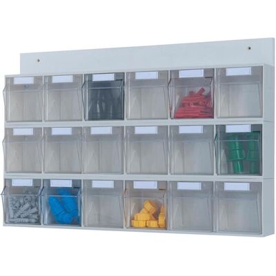 Magni, Regal Zubehör, hünersdorff MultiStore Wand-Set: Regalsystem aus Rückwand & 18 Klarsichtbehälter mit Kippschublade ( Magni, Regal Zubehör, hünersdorff MultiStore Wand-Set: Regalsystem aus Rückwand & 18 Klarsichtbehälter mit Kippschublade (