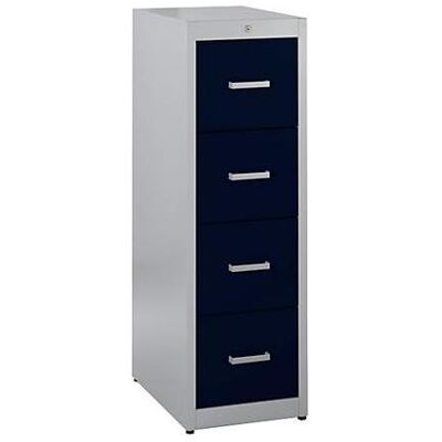 Mauser Hängeregistraturschrank - 4 Schubladen Aluminium-Grau Mauser Hängeregistraturschrank - 4 Schubladen Aluminium-Grau