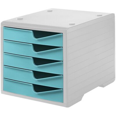 Styro, Dokumentenablage, Schubladenbox styroswingbox aqua DIN C4 mit 5 Schubladen (C4) Styro, Dokumentenablage, Schubladenbox styroswingbox aqua DIN C4 mit 5 Schubladen (C4)