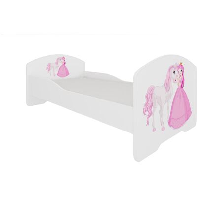 ADRK Furniture, Kinderbett, Bett mit Matratze PEPE PRINCESS AND HORSE 140x70 ADRK Furniture, Kinderbett, Bett mit Matratze PEPE PRINCESS AND HORSE 140x70
