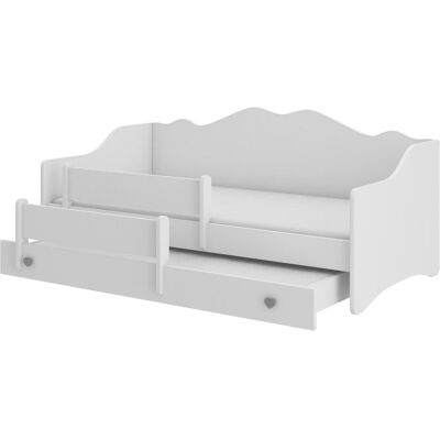 ADRK Furniture, Kinderbett, Doppelbett mit Matratzen EMKA II Gray, White 160x80 (80 x 160 cm) ADRK Furniture, Kinderbett, Doppelbett mit Matratzen EMKA II Gray, White 160x80 (80 x 160 cm)