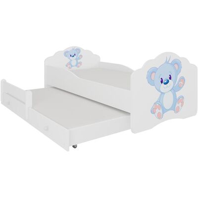 ADRK Furniture, Kinderbett, Doppelbett mit Matratzen CASIMO II BLUE BEAR 160x80 (80 x 160 cm) ADRK Furniture, Kinderbett, Doppelbett mit Matratzen CASIMO II BLUE BEAR 160x80 (80 x 160 cm)