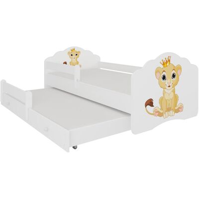 ADRK Furniture, Kinderbett, Doppelbett mit Geländer und Matratzen CASIMO II LION 160x80 (80 x 160 cm) ADRK Furniture, Kinderbett, Doppelbett mit Geländer und Matratzen CASIMO II LION 160x80 (80 x 160 cm)