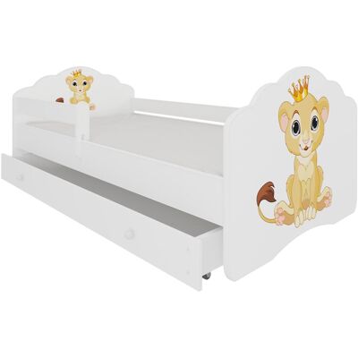 ADRK Furniture, Kinderbett, Bett mit Matratze, Lattenrost und Schublade CASIMO LION 160x80 (160 x 80 cm) ADRK Furniture, Kinderbett, Bett mit Matratze, Lattenrost und Schublade CASIMO LION 160x80 (160 x 80 cm)