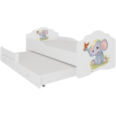 ADRK Furniture, Kinderbett, Doppelbett mit Matratzen CASIMO II ELEPHANT 160x80 ADRK Furniture, Kinderbett, Doppelbett mit Matratzen CASIMO II ELEPHANT 160x80