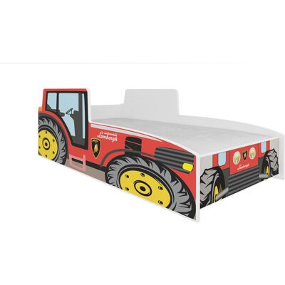 ADRK Furniture, Kinderbett, Bett mit Matratze TRACTOR RED 140x70 ADRK Furniture, Kinderbett, Bett mit Matratze TRACTOR RED 140x70