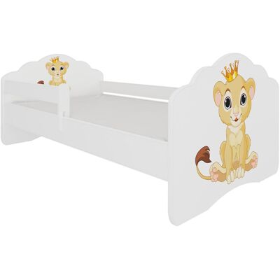 ADRK Furniture, Kinderbett, Bett mit Matratze und Geländer CASIMO LION 140x70 (70 x 140 cm) ADRK Furniture, Kinderbett, Bett mit Matratze und Geländer CASIMO LION 140x70 (70 x 140 cm)