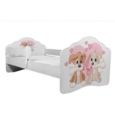 ADRK Furniture, Kinderbett, Bett mit Matratze und Geländer CASIMO TWO DOGS 160x80 ADRK Furniture, Kinderbett, Bett mit Matratze und Geländer CASIMO TWO DOGS 160x80