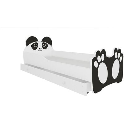 ADRK Furniture, Kinderbett, Bett mit Matratze und Schublade BEAR BLACK 140x70 ADRK Furniture, Kinderbett, Bett mit Matratze und Schublade BEAR BLACK 140x70