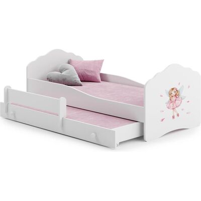 ADRK Furniture, Kinderbett, Doppelbett mit Matratzen CASIMO II GIRL WITH WINGS 160x80 ADRK Furniture, Kinderbett, Doppelbett mit Matratzen CASIMO II GIRL WITH WINGS 160x80
