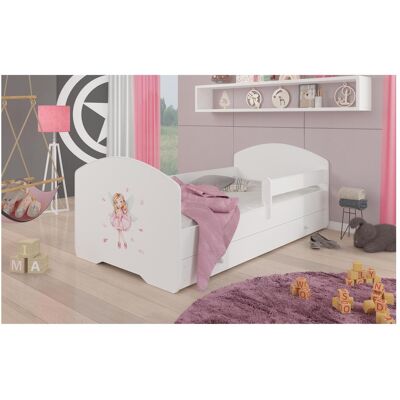 ADRK Furniture, Kinderbett, Bett mit Matratze, Lattenrost und Schublade PEPE GIRL WITH WINGS 160x80 ADRK Furniture, Kinderbett, Bett mit Matratze, Lattenrost und Schublade PEPE GIRL WITH WINGS 160x80