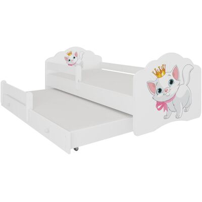 ADRK Furniture, Kinderbett, Doppelbett mit Geländer und Matratzen CASIMO II CAT 160x80 ADRK Furniture, Kinderbett, Doppelbett mit Geländer und Matratzen CASIMO II CAT 160x80