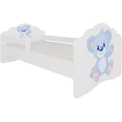 ADRK Furniture, Kinderbett, Bett mit Matratze und Geländer CASIMO BLUE BEAR 160x80 (80 x 160 cm) ADRK Furniture, Kinderbett, Bett mit Matratze und Geländer CASIMO BLUE BEAR 160x80 (80 x 160 cm)
