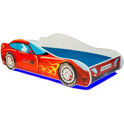 ADRK Furniture, Kinderbett, Bett mit Matratze und Beleuchtung LED AUTO 4x4 160x80 ADRK Furniture, Kinderbett, Bett mit Matratze und Beleuchtung LED AUTO 4x4 160x80