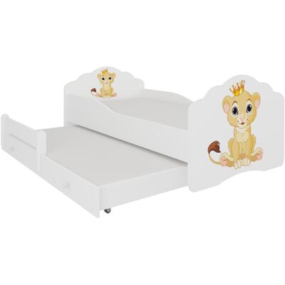 ADRK Furniture, Kinderbett, Doppelbett mit Matratzen CASIMO II LION 160x80 (160 x 80 cm) ADRK Furniture, Kinderbett, Doppelbett mit Matratzen CASIMO II LION 160x80 (160 x 80 cm)