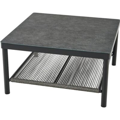 Siena Garden, Gartenbeistelltisch + Gartenservierwagen, Kansas Lounge Tisch 75x75cm Alu, Geflecht, KPG Siena Garden, Gartenbeistelltisch + Gartenservierwagen, Kansas Lounge Tisch 75x75cm Alu, Geflecht, KPG