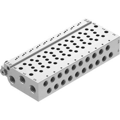 Festo, Rohrverbindungstechnik, VABM-L1-10HW-G18-9 566613 Anschlussleiste Festo, Rohrverbindungstechnik, VABM-L1-10HW-G18-9 566613 Anschlussleiste