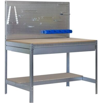 SimonRack, Werkbank + Arbeitsbock, Werkbank SIMONWORK BT2 BOX silber 1 Schublade 91,0 x 61,0 x 144,5 cm (144.50 cm, 91 cm) SimonRack, Werkbank + Arbeitsbock, Werkbank SIMONWORK BT2 BOX silber 1 Schublade 91,0 x 61,0 x 144,5 cm (144.50 cm, 91 cm)