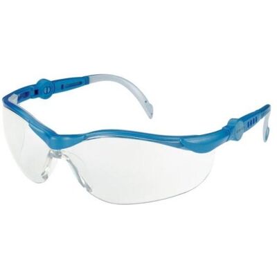 Elmag, Schutzbrille + Gesichtsschutz, - Schutzbrille farblos blau/grau, PC2mm kratzfest & antifog Bügel in Länge Elmag, Schutzbrille + Gesichtsschutz, - Schutzbrille farblos blau/grau, PC2mm kratzfest & antifog Bügel in Länge
