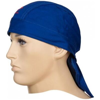 Elmag, Schutzbrille + Gesichtsschutz, - Hitzekopfschutz Bandana *blau - feuerfest* aus Baumwolle, KopfØ 46-68 cm Elmag, Schutzbrille + Gesichtsschutz, - Hitzekopfschutz Bandana *blau - feuerfest* aus Baumwolle, KopfØ 46-68 cm