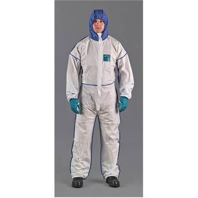 Ansell, Schutzanzug + Arbeitsoverall, Schutzoverall AlphaTec 1800 Comfort Grösse XXL weiss/blau PSA-Kategorie III (XXL, 1x) Ansell, Schutzanzug + Arbeitsoverall, Schutzoverall AlphaTec 1800 Comfort Grösse XXL weiss/blau PSA-Kategorie III (XXL, 1x)