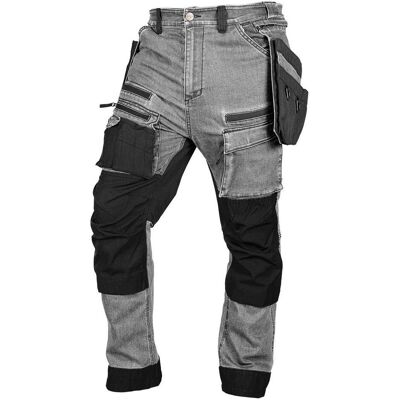 Topex, Arbeitshose, Spodnie robocze DENIM wzmocnienia Cordura odpinane kieszenie kaburowe szare rozmiar XXL (XXL) Topex, Arbeitshose, Spodnie robocze DENIM wzmocnienia Cordura odpinane kieszenie kaburowe szare rozmiar XXL (XXL)