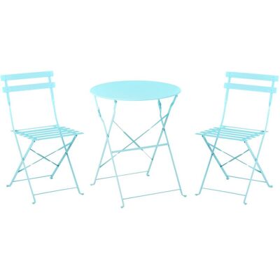 Beliani FIORI Türkis Metall Bistro-Set - Outdoor Typ Beliani FIORI Türkis Metall Bistro-Set - Outdoor Typ