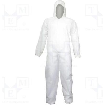 Lahti Pro, Schutzanzug + Arbeitsoverall, Schutzanzüge Grösse: XXXL weiss mit Kapuze 50g/m2 (3XL) Lahti Pro, Schutzanzug + Arbeitsoverall, Schutzanzüge Grösse: XXXL weiss mit Kapuze 50g/m2 (3XL)