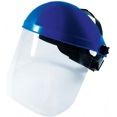 Elmag, Schutzbrille + Gesichtsschutz, - Gesichtsshild farblos, Acetat 1mm & antifog inkl. Stirnschutz, einstellbarem Visier Elmag, Schutzbrille + Gesichtsschutz, - Gesichtsshild farblos, Acetat 1mm & antifog inkl. Stirnschutz, einstellbarem Visier