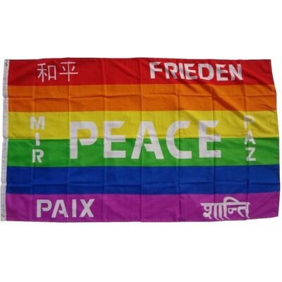 trends4cents, Fahne, Flagge Peace 7 Sprachen 90 x 150 cm Fahne mit 2 Ösen 100g/m² Stoffgewicht Hissflagge (90 x 150 cm) trends4cents, Fahne, Flagge Peace 7 Sprachen 90 x 150 cm Fahne mit 2 Ösen 100g/m² Stoffgewicht Hissflagge (90 x 150 cm)