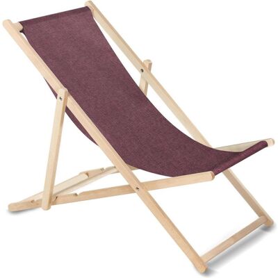 Greenblue, Liegestuhl, GB183M Classic beech deck chair Melange burgundy Greenblue, Liegestuhl, GB183M Classic beech deck chair Melange burgundy
