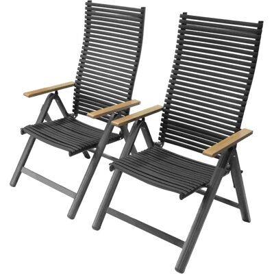 Leco, Gartenstühle, 2er-Set Klapp-Funktionssessel JUNO Leco, Gartenstühle, 2er-Set Klapp-Funktionssessel JUNO