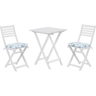 Beliani FIJI Weißes Bistro-Set mit Kissen - Bistro Set Beliani FIJI Weißes Bistro-Set mit Kissen - Bistro Set