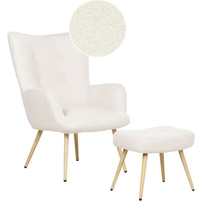 Beliani VEJLE Wingback-Stuhl mit Hocker - Sessel Beliani VEJLE Wingback-Stuhl mit Hocker - Sessel