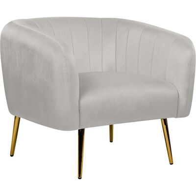 Beliani Sessel Hellgrau Samt Glam Stil - 62x72x85cm Beliani Sessel Hellgrau Samt Glam Stil - 62x72x85cm