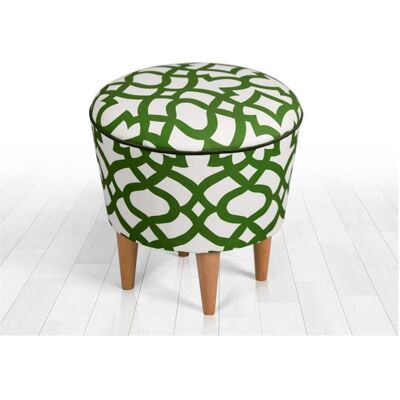 Atelier del Sofa Mikrofaser-Hocker - Grün, Weiß - Hocker Atelier del Sofa Mikrofaser-Hocker - Grün, Weiß - Hocker