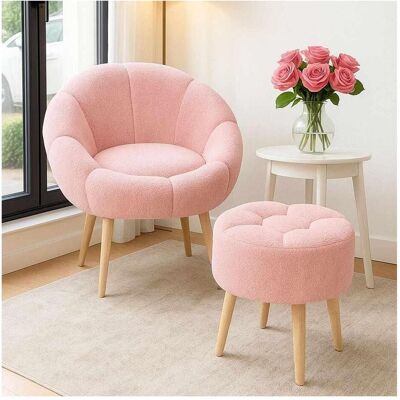Atelier del Sofa, Hocker + Pouf, Lida Wing Chair & Pouffe Set (2 Pieces) Atelier del Sofa, Hocker + Pouf, Lida Wing Chair & Pouffe Set (2 Pieces)