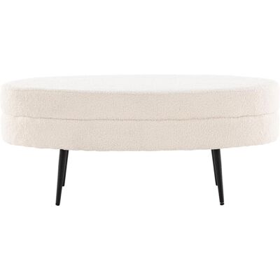 Venture Home Otto Hocker - Teddy-Stoff - Weiß Venture Home Otto Hocker - Teddy-Stoff - Weiß