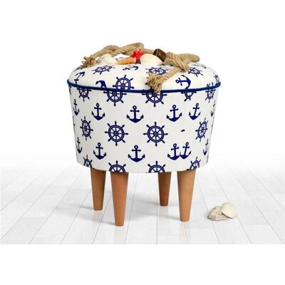Atelier del Sofa Cunda - Blau, Weiß - Hocker Atelier del Sofa Cunda - Blau, Weiß - Hocker