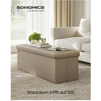 SONGMICS Sitztruhe - Leinen Taupe - 110 cm SONGMICS Sitztruhe - Leinen Taupe - 110 cm