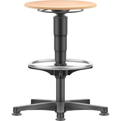 Bimos, Bürostuhl, Drehhocker Bodengleiter u.Fußring Buche natur Sitz-H.560-830mm HO (56 - 83 cm) Bimos, Bürostuhl, Drehhocker Bodengleiter u.Fußring Buche natur Sitz-H.560-830mm HO (56 - 83 cm)