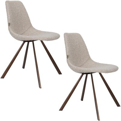 2x Dutchbone, Stühle, Franky Chair Bouclé Beige (2x) 2x Dutchbone, Stühle, Franky Chair Bouclé Beige (2x)