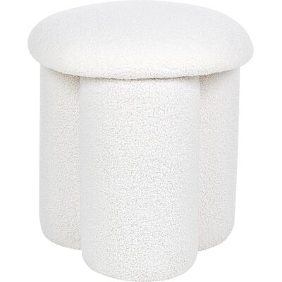 Beliani Weiße Bouclé-Rundhocker - Hocker Beliani Weiße Bouclé-Rundhocker - Hocker