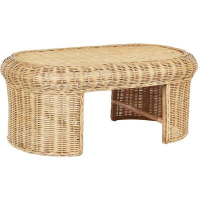 Beliani Gartentisch - Boho-Stil Rattan Oval 96x60cm Beliani Gartentisch - Boho-Stil Rattan Oval 96x60cm