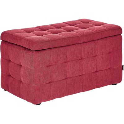 Beliani Michigan Roter gepolsterter Hocker mit Stauraum Beliani Michigan Roter gepolsterter Hocker mit Stauraum